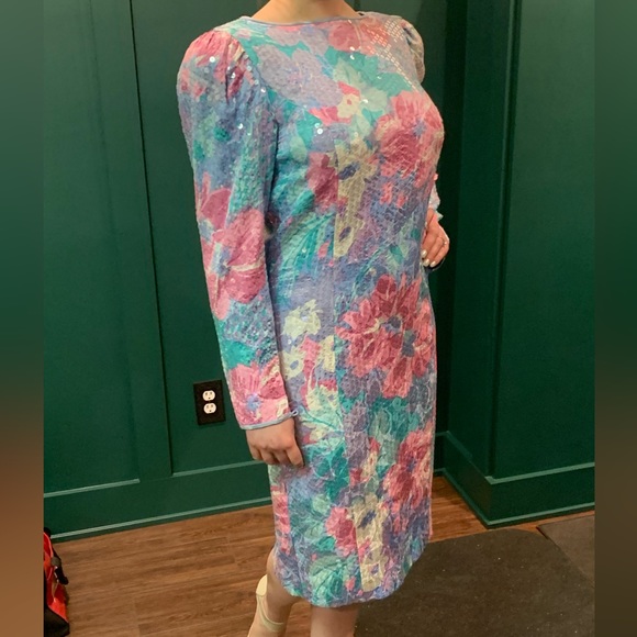 Vintage 1980s Anne Crimmins for Zuni Collections 100% Silk Dress - Picture 7 of 7